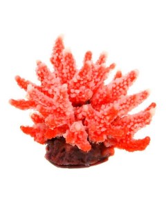 Декорация для аквариума Коралл пластиковый мягкий оранжевый 12 6x10 7x11 см Vitality