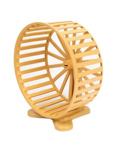 Игрушка для грызунов беговое колесо с подставкой D14 см бежевая Sweet home