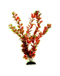 Декорация для аквариума растение пластиковое Людвигия красно зеленое 30 см Nobrand