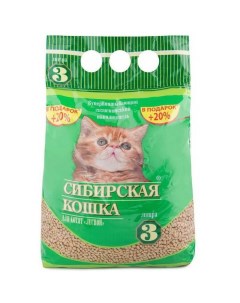 Наполнитель для кошачьего туалета Cибирская кошка для котят лесной 3 л Сибирская кошка