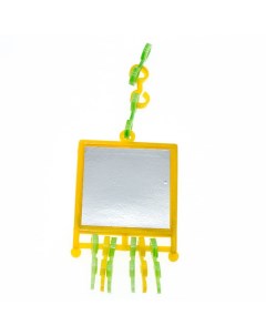 Игрушка для птиц Мавлюшев Забава пластиковое зеркало рамке желто зеленое 5 см Nobrand