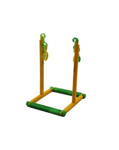 Игрушка для птиц Мавлюшев качеля для двоих зелено желтая 7х6 5х16 мм Nobrand