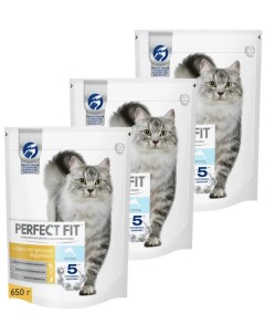 Сухой корм для кошек при чувствительном пищеварении лосось 3 шт по 650 г Perfect fit