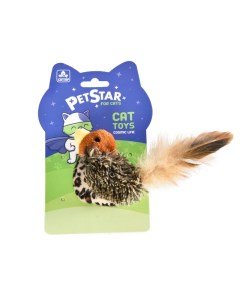 Игрушка для кошек ПТИЧКА с мятой и перьями коричневый 18х8 см Pet star