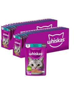 Влажный корм для кошек паштет с индейкой и кроликом 48 шт по 75 г Whiskas