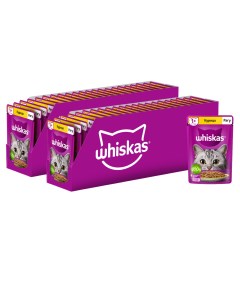 Влажный корм для кошек рагу с курицей 56 шт по 75 г Whiskas