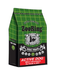 Сухой корм для собак MINI ACTIVE DOG рис телятина 10кг Zooring