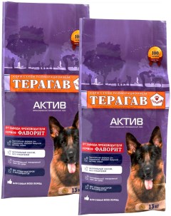 Сухой корм для собак АКТИВ 2 шт по 13 кг Терагав