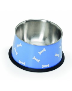 Миска для кошек и собак стальная с тиснением 500 мл синяя Camon
