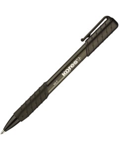 Ручка шариковая автоматическая К6 0 5мм трехгранная черный цвет чернил 12шт Kores