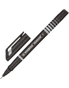 Ручка капиллярная Sensor 0 3мм с пружинящим наконечником черная 10шт 189 46 Stabilo