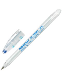 Ручка шариковая Global 21 0 3мм синий цвет чернил масляная основа 12шт 2221 Pensan