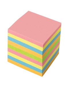Блок кубик для записей 90x90x90мм непроклеенный цветной 124444 12шт Офисмаг