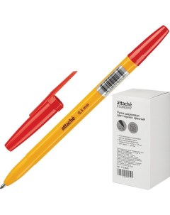 Ручка шариковая Economy 0 5мм красный цвет чернил оранжевый корпус 50шт Attache