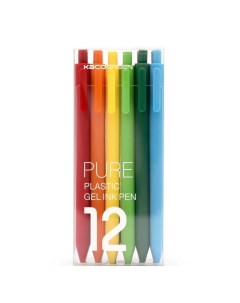 Набор ручек гелевых Kaco Pure K1015 разноцветные 0 5 мм 12 шт Xiaomi