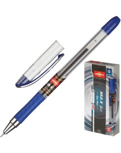 Ручка гелевая Max Gel 0 3мм синий резиновая манжетка 12шт Unimax