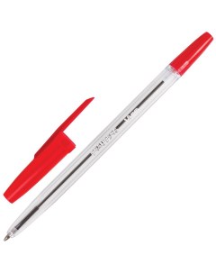 Ручка шариковая Line 0 5мм красный цвет чернил 50шт 141341 Brauberg