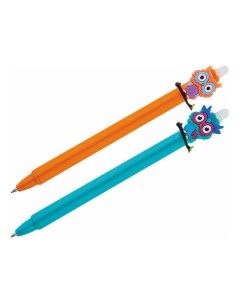 Ручка гелевая с ластиком Owls синяя в ассортименте Meshu