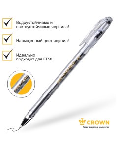Ручка гелевая Hi Jell 0 35мм черный 12шт HJR 500B Crown