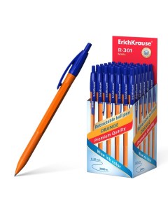 Ручка шариковая R 301 Matic Orange узел 0 7 мм автоматическая стержень сини Erich krause