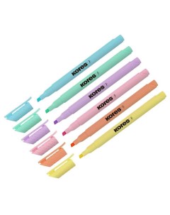 Набор маркеров текстовыделителей High Liner Pastel 1 4мм 6 цветов 6шт 10 уп Kores