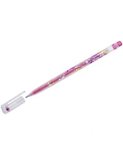 Ручка гелевая Glitter Metal Jell 0 8мм красный с блестками 1шт MTJ 500GLS D Crown