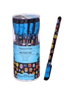 Ручка шариковая HappyWrite Сказочные совы узел 0 5 мм синие чернила матовый корпус Si Bruno visconti
