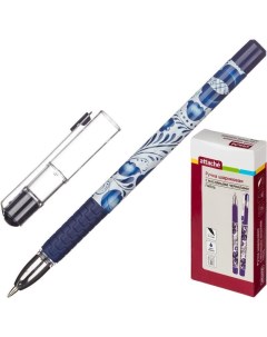 Ручка шариковая Гжель 0 5мм синий цвет чернил масляная основа 12шт Attache