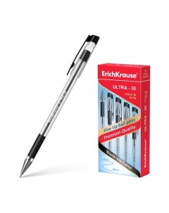 Ручка шариковая Erich Krause ULTRA 30 узел игла 0 7 мм чернила чёрные резиновый упор д Erich krause
