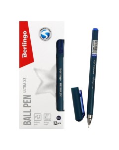 Ручка шариковая Ultra X2 0 7 мм игольчатый стержень синяя 12 шт Berlingo