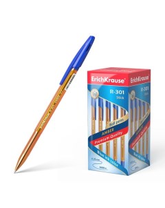 Ручка шариковая R 301 Amber Stick узел 1 0 мм чернила синие длина линии пис Erich krause