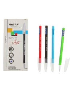 Ручка шариковая Jazzy Ultra Soft 0 7 мм синяя корпус МИКС 50 шт Mazari