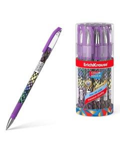 Ручка шариковая ColorTouch Purple Python узел 0 7 мм чернила синие 24 шт Erich krause