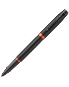 Ручка роллер IM Vibrant Rings T315 Flame Orange PVD черный оранжевый Parker