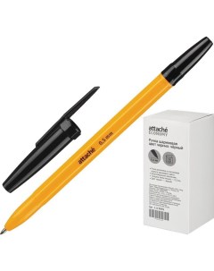 Ручка шариковая Economy 0 5мм черный цвет чернил оранжевый корпус 50шт Attache