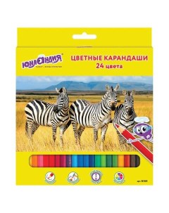 Набор цветных карандашей 24 цв арт 181385 3 набора Юнландия