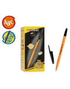 Ручка шариковая 51 Vintage черные чернила узел 1 0 мм желтый корпус 50 шт Corvina