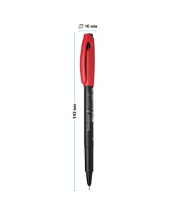 Ручка капиллярная Topliner 967 0 4мм красная 10шт 9672 Schneider