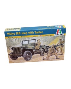 Сборная модель 1 35 Автомобиль Willys MB Jeep with Trailer 0314 Italeri