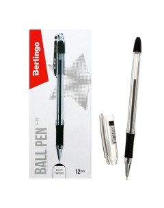 Ручка шариковая I 10 черная 0 4 мм резиновый упор ЦЕНА ЗА 1 ШТУКУ 12 шт Berlingo