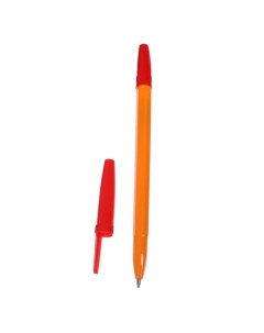 Ручка шариковая 0 7 мм стержень красный корпус оранжевый с красным колпачком 100 шт Calligrata