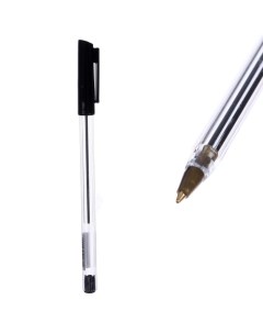 Ручка шариковая 0 7 мм стержень чёрный корпус прозрачный с чёрным колпачком 100 шт Calligrata
