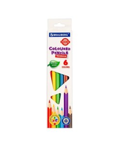 Набор цветных карандашей 6 цв арт 181650 24 набора Brauberg