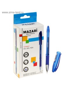 Ручка шариковая Torino 0 7 мм синяя резиновый упор на масляной основе 24 шт Mazari