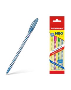 Набор ручек шариковых Neo Candy 4 штуки игольчатый узел 0 7 мм чернила сини Erich krause