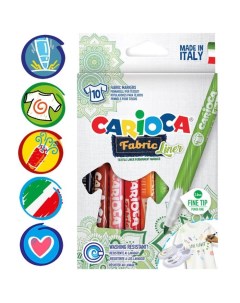 Фломастеры для ткани 10 цветов Fabric Liner 2 6 мм картон европодвес Carioca