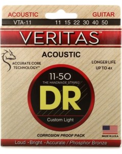 Струны для акустической гитары DR VTA 11 Dr strings