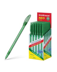 Ручка шариковая Neo Original игольчатый узел 0 7 мм чернила зелёные 50 шт Erich krause