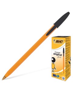 Ручка шариковая Orangе чернила черные узел 0 8 мм тонкое письмо одноразовая эконо Bic