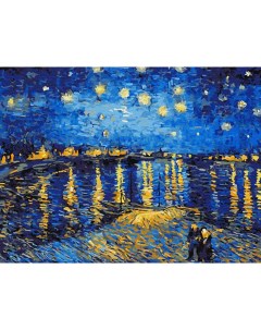 Картина по номерам Звездная ночь над Роной 30x40 см Цветной